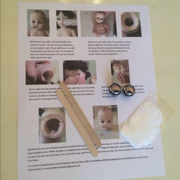 Wide Neck Doll Eye Swap Kit Green Sleep Eyes - Picture 3 of 4